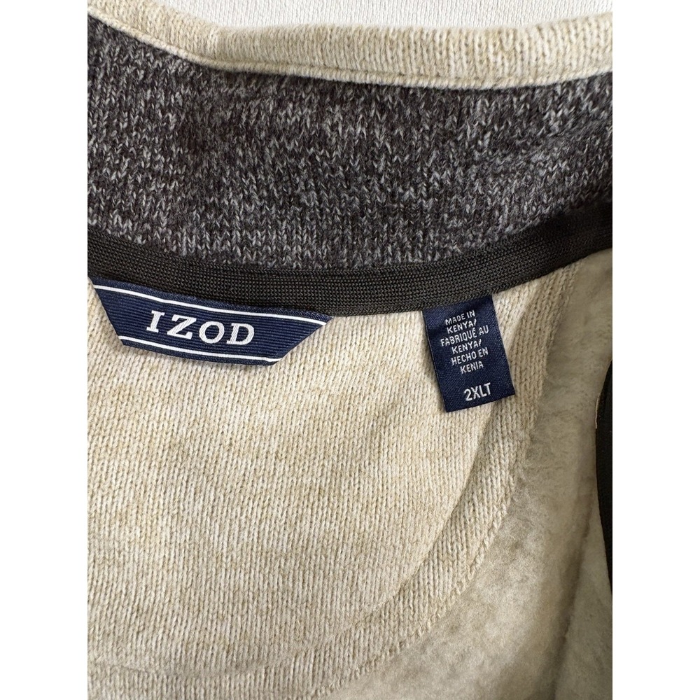 NEW Izod 1/4 Zip Fleece Long Sleeve Pullover Sweater Rock Heather Mens Size 2XLT - Picture 6 of 13